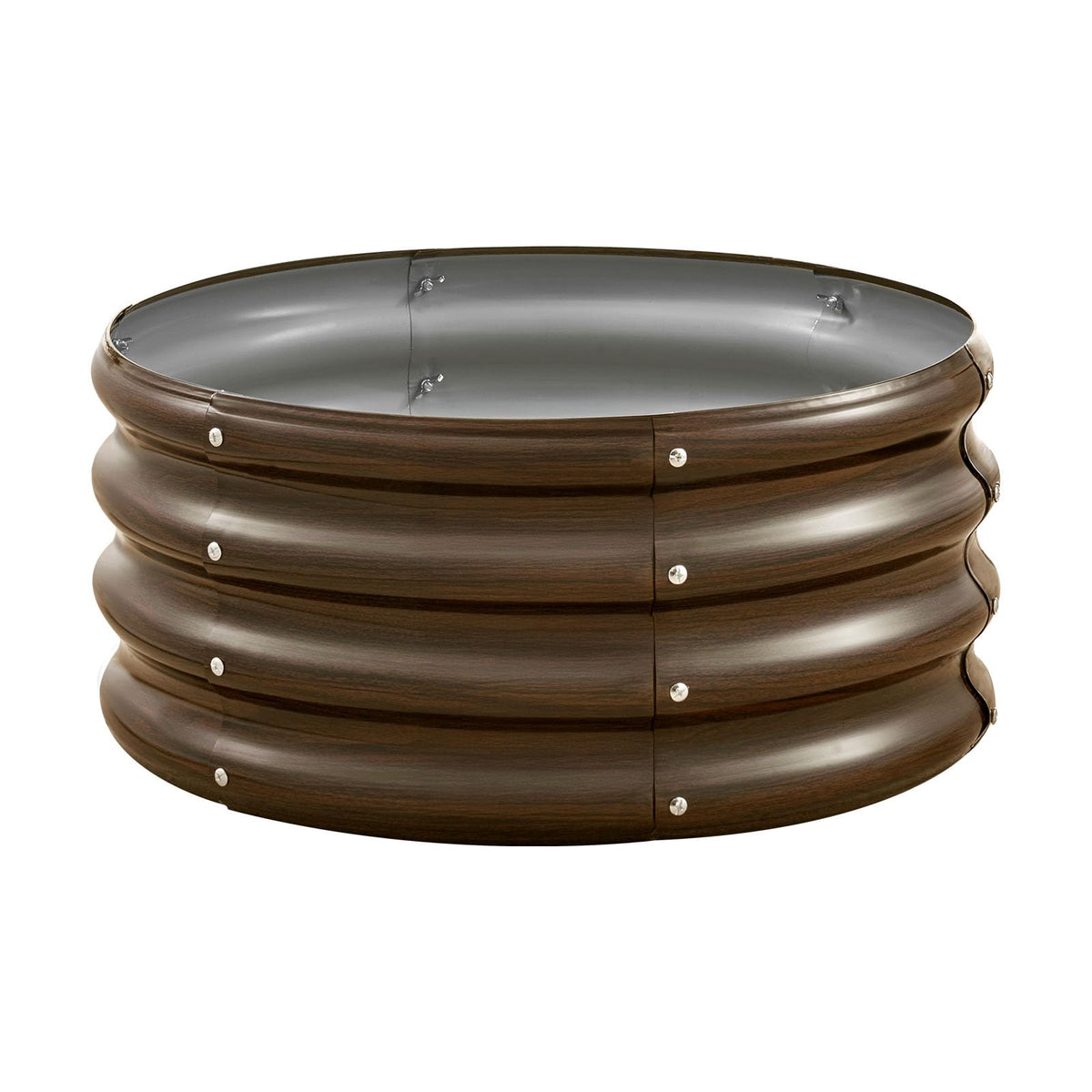 VEVOR 3 Pcs 2x2x1ft Round Galvanized Raised Garden Bed Kit, Outdoor Metal Raised Beds for Gardening Vegetables, Easy Assembly Garden Planter Box for Flowers Fruits with Open Base