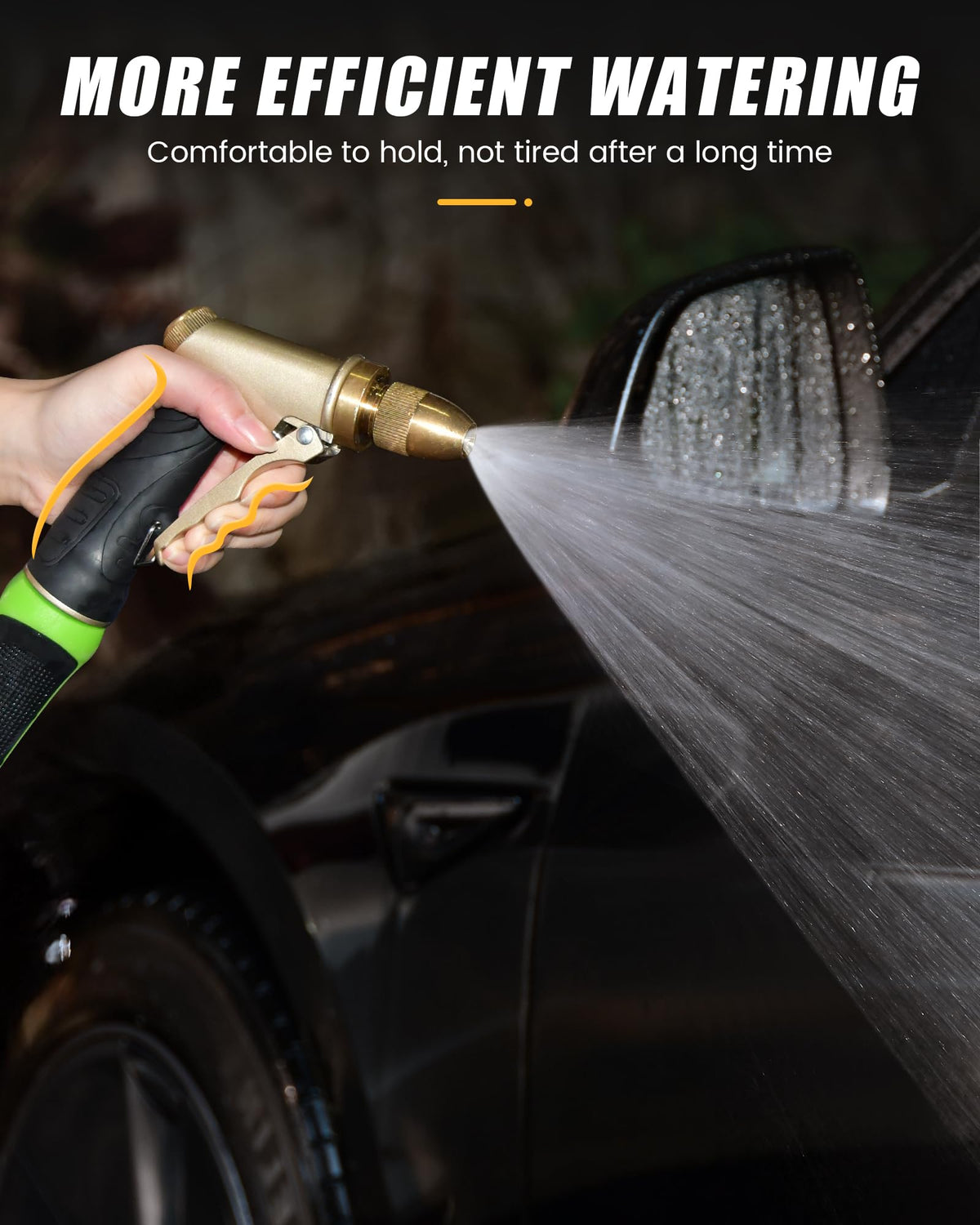 RAINPOINT Garden Hose Nozzle, Upgraded Heavy Duty Metal Spray Nozzle, High Pressure Water Nozzle with Adjustable Spray Patterns for Watering Plants, Car Washing, and Pet Showering