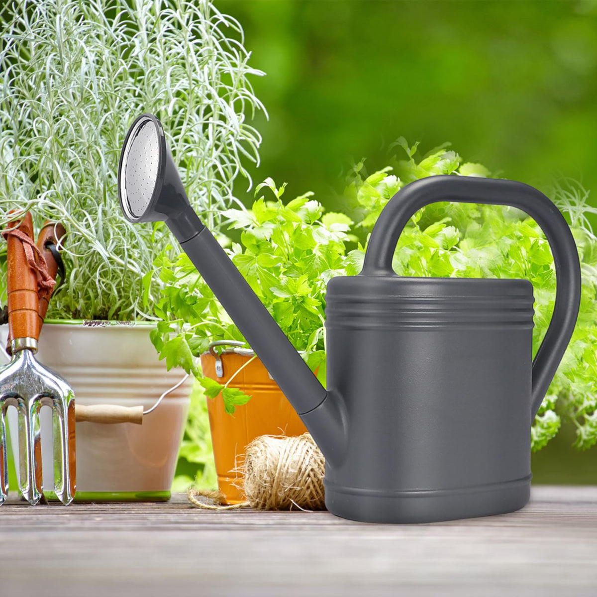 1 Gallon Watering Can for Indoor Plants, Garden Watering Cans for Outdoor Plant House Flower, Modern Plant Watering Can Large Long Spout with Sprinkler Head