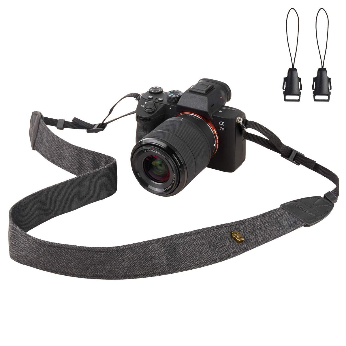 WANBY Camera Strap Black Canvas Neck Shoulder Strap with Quick Release Buckles for DSLR SLR