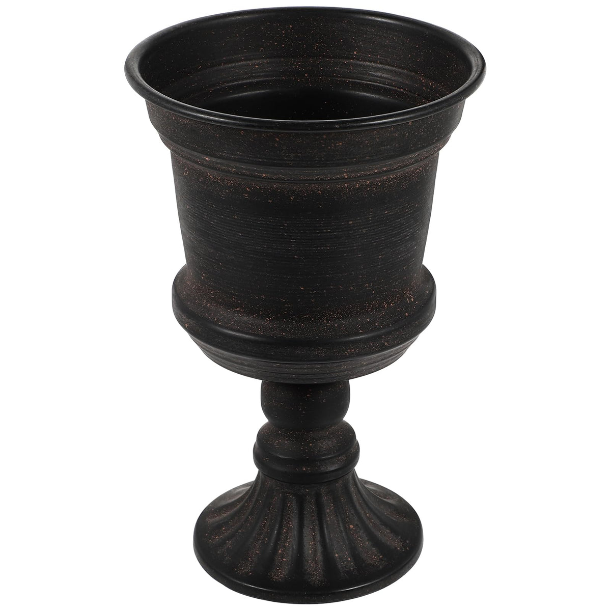 Yardwe Iron Urn Planter, Rustic Metal Flower Pots Decoration Vase for Wedding Party Home Garden Porch Front Door Decoration (Black)