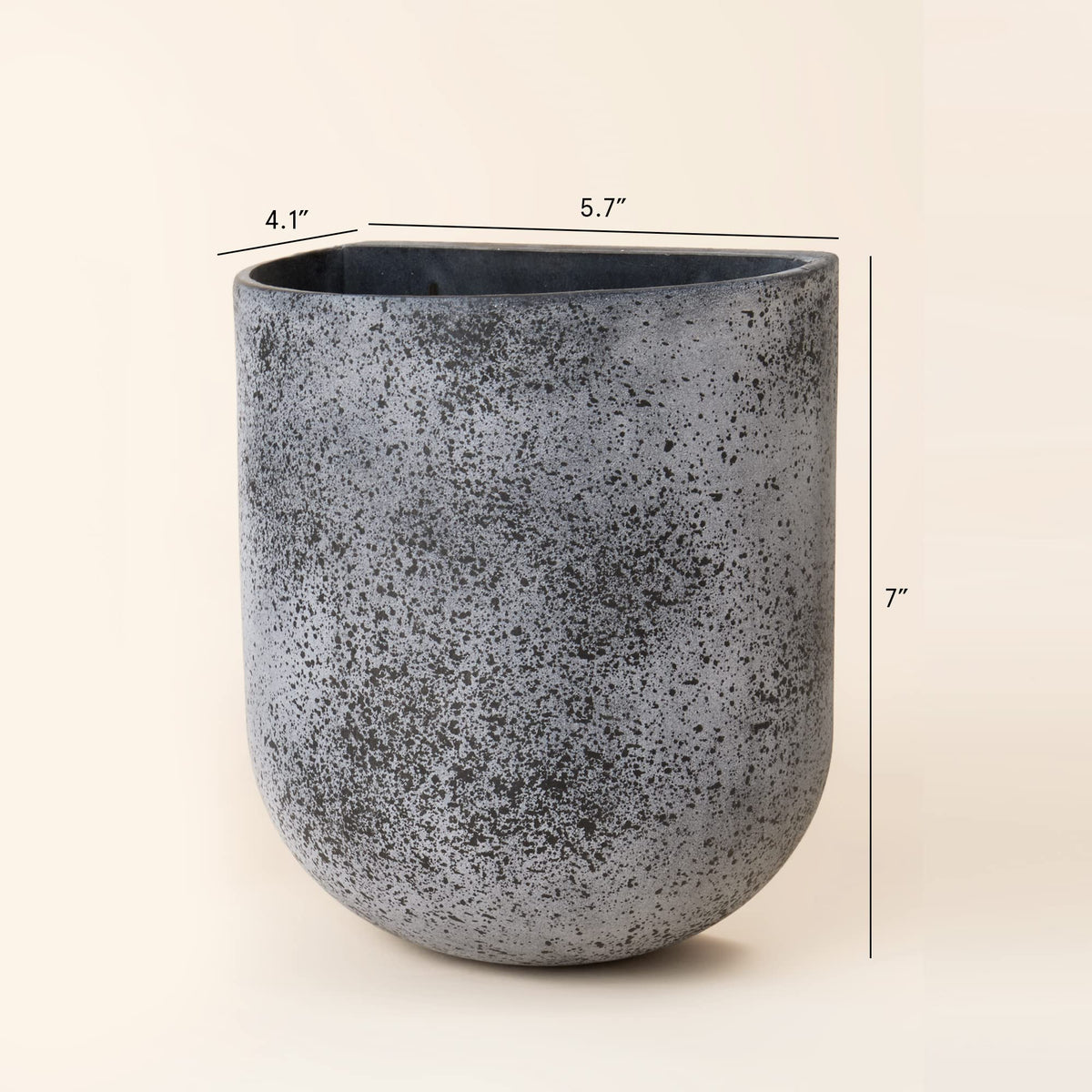 LA JOLIE MUSE Wall Hanging Planters for Indoor Plants,Hanging Flower Pots for Air Plants Succulent, Set of 2, 5.7L*4.1W*7H, Rock Gray
