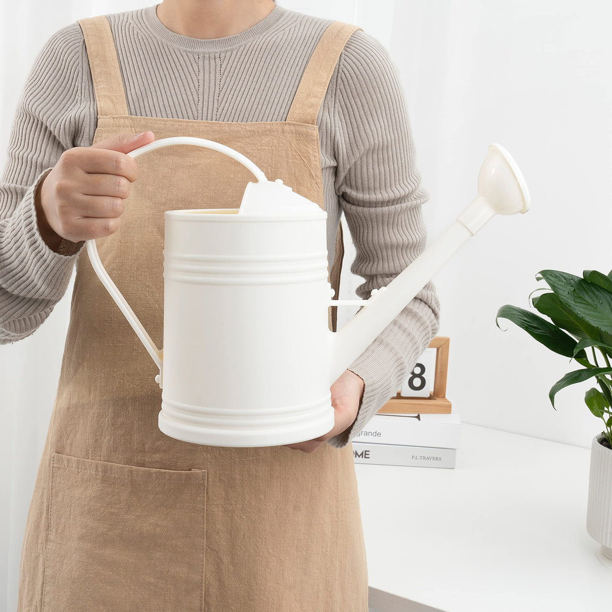 Plastic Indoor Watering Can with Sprinkler Head - 68 oz, 1/2 Gallon