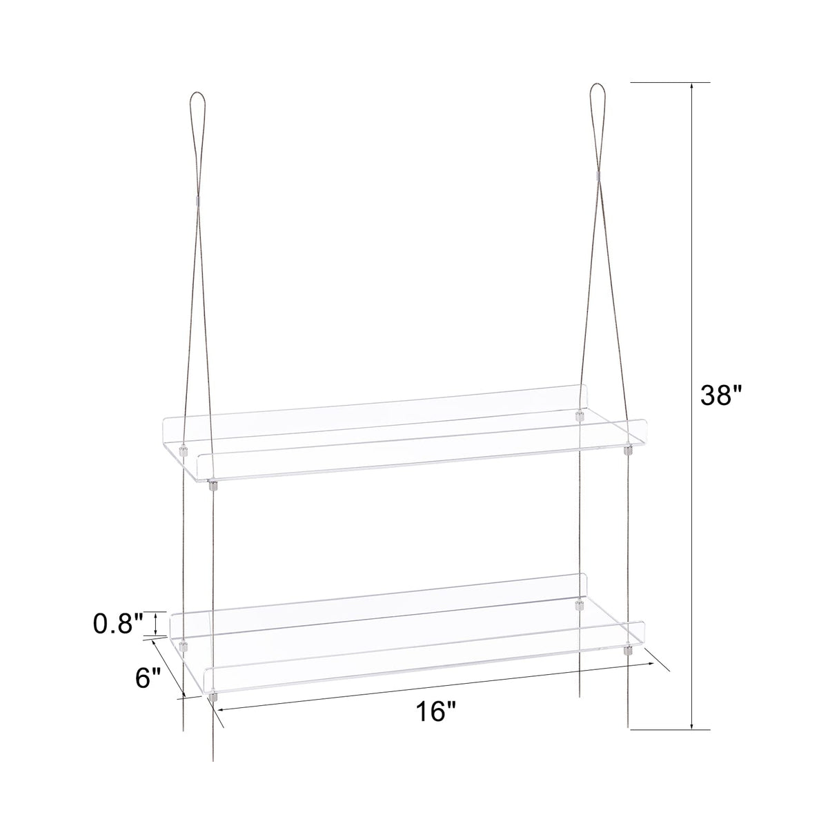 Sumerflos 2-Tier Acrylic Window Boxes Plant Shelves for Window of Kitchen, Bedroom, Living Room, 16 Inch Wall Flower Double Hanger Boxes Adjustable Hanging Shelves for Indoor Plants, Succulents