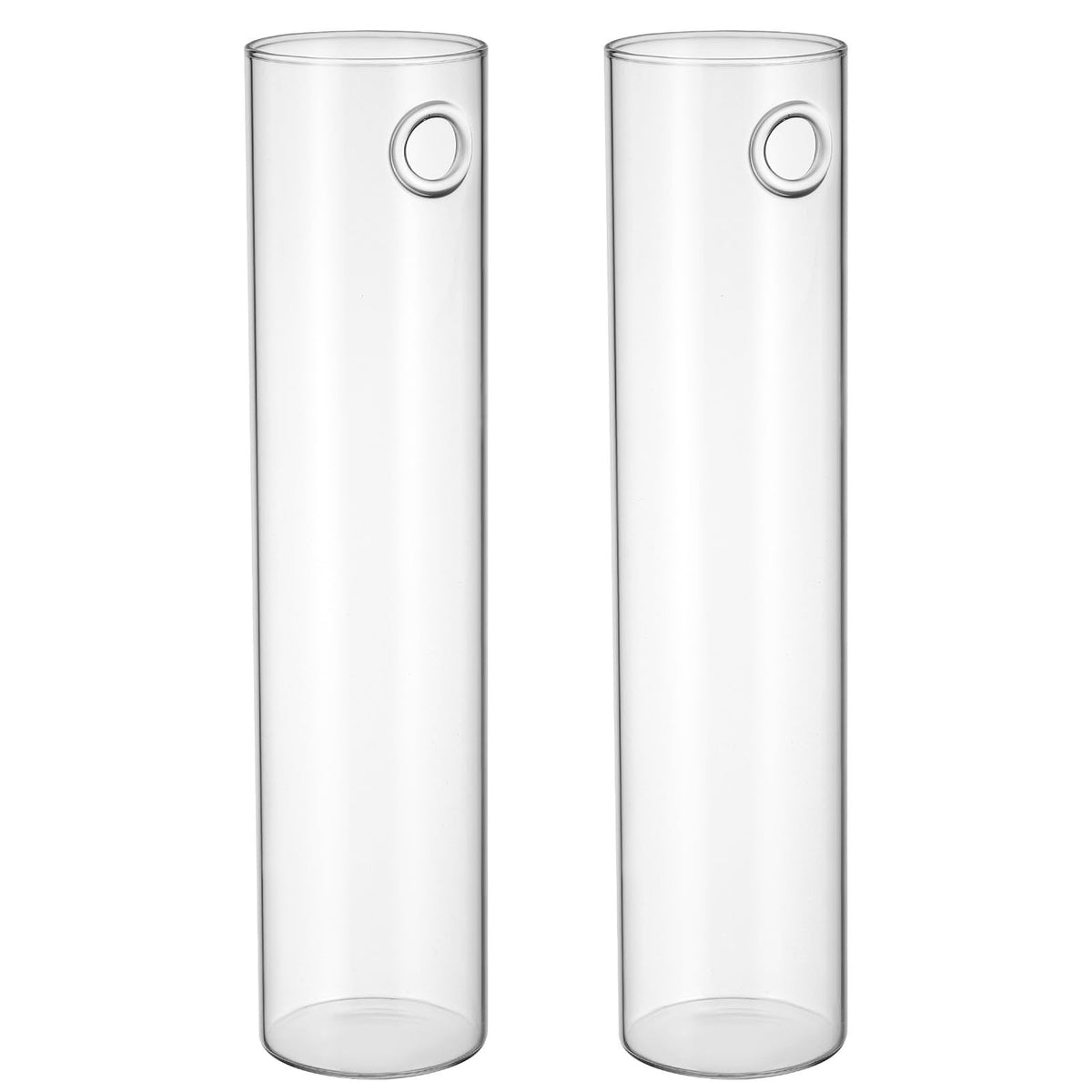 Beavorty Cylinder Glass Wall Vase Set for Propagation Stations, 2pcs Hanging Terrarium Plants Holder, Glass Wall Planter for Indoor Hydroponic Plant Display and Modern Home Décor