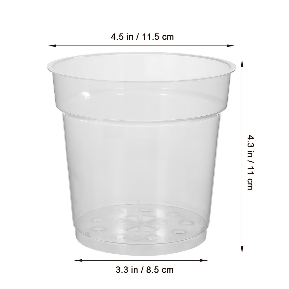 Totority Clear Orchid Nursery Pots 10-Pack 3.5-Inch Transparent Root-View Plastic Cups with Drainage Holes for Healthy Seedlings, Reusable Indoor & Outdoor Planter for Orchid Growers