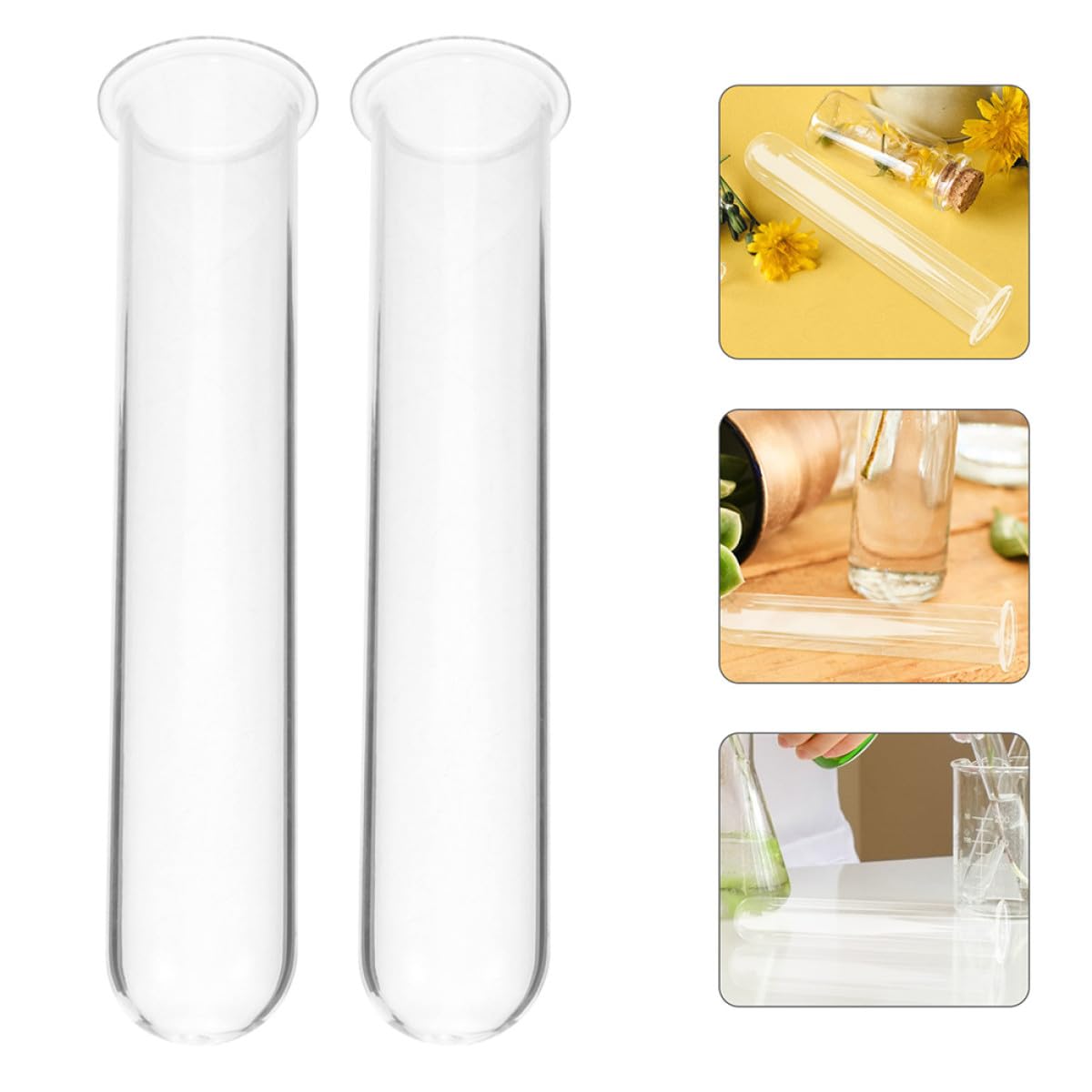 Abaodam 4pcs Glass Propagation Test Tube Vases Hydroponic Plant Tubes 2.5x3x18cm Glass Terrarium Planter for Home Office Desk Decoration