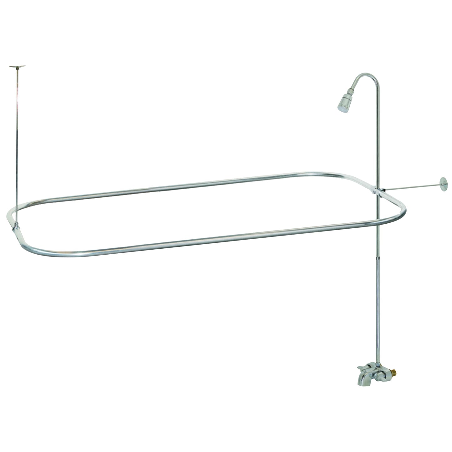 EZ-FLO 27 x 42 Inch Bathcock Type Portable Aluminum Add On Shower Unit with Shower Rod Frame, Chrome Plated, 11123