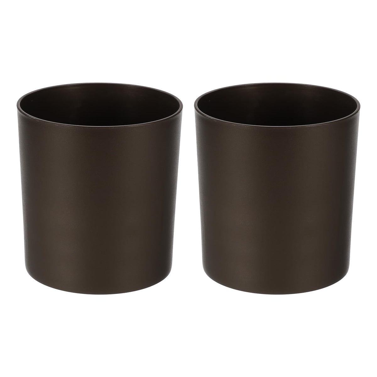 M METERXITY 2-Pack Plastic Plant Pots, 6 Inch Plastic Planters Round Flower Planter Containers Flower Pots for Indoor/Outdoor/Garden, Plant Holder [Coffee]
