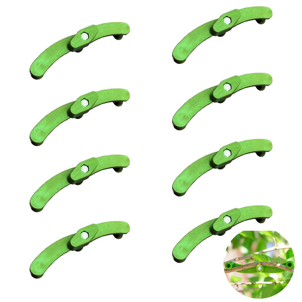 TOGRAND 8PCS Twig Bending Clips, Adjustable Plant Branch Benders, Reusable Garden Branch Training Tools, Fruit Tree Direction Growth Accessories, Bonsai Angle Control Helper, Green