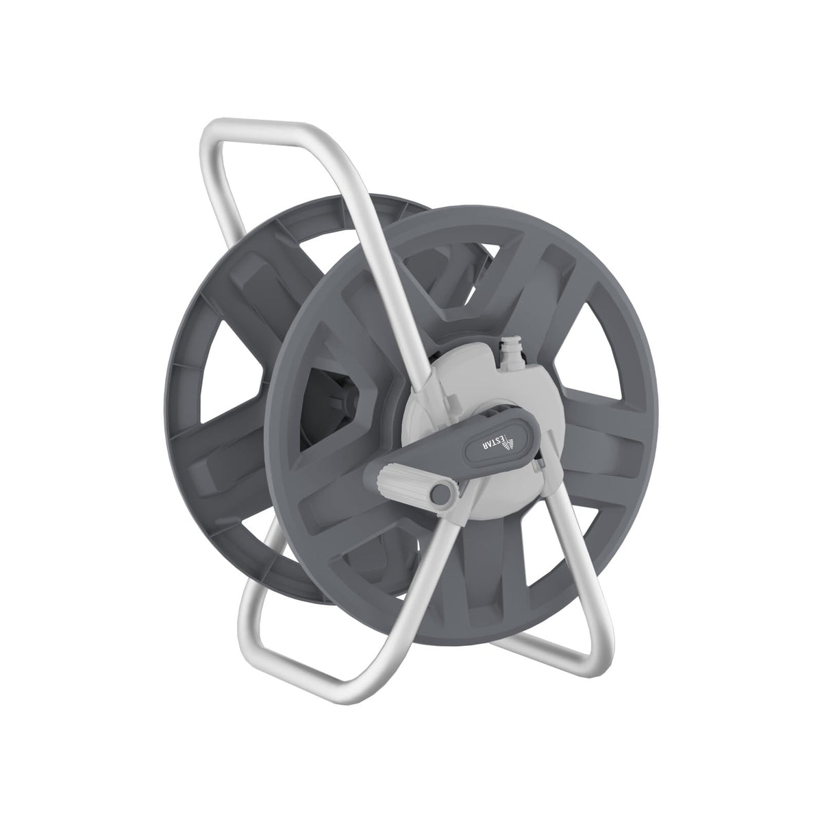 YESTAR Water Hose Reel Cart, Holds 60-80 Ft of 5/8 Inch Hose, Grey Wall Mounted Garden Hose Cart, Portable Hose Reel for Convenient Storage and Watering