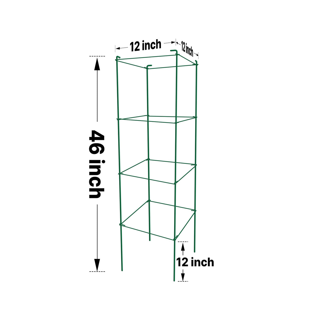 Thealyn Tomato Cages 6 Packs 46 Inches (H) Plant Stand with 164 Feet Twist Ties, Heavy Duty Garden Plants Support for Tomatoes, Cucumber, and Other Climbing Plants (Green)