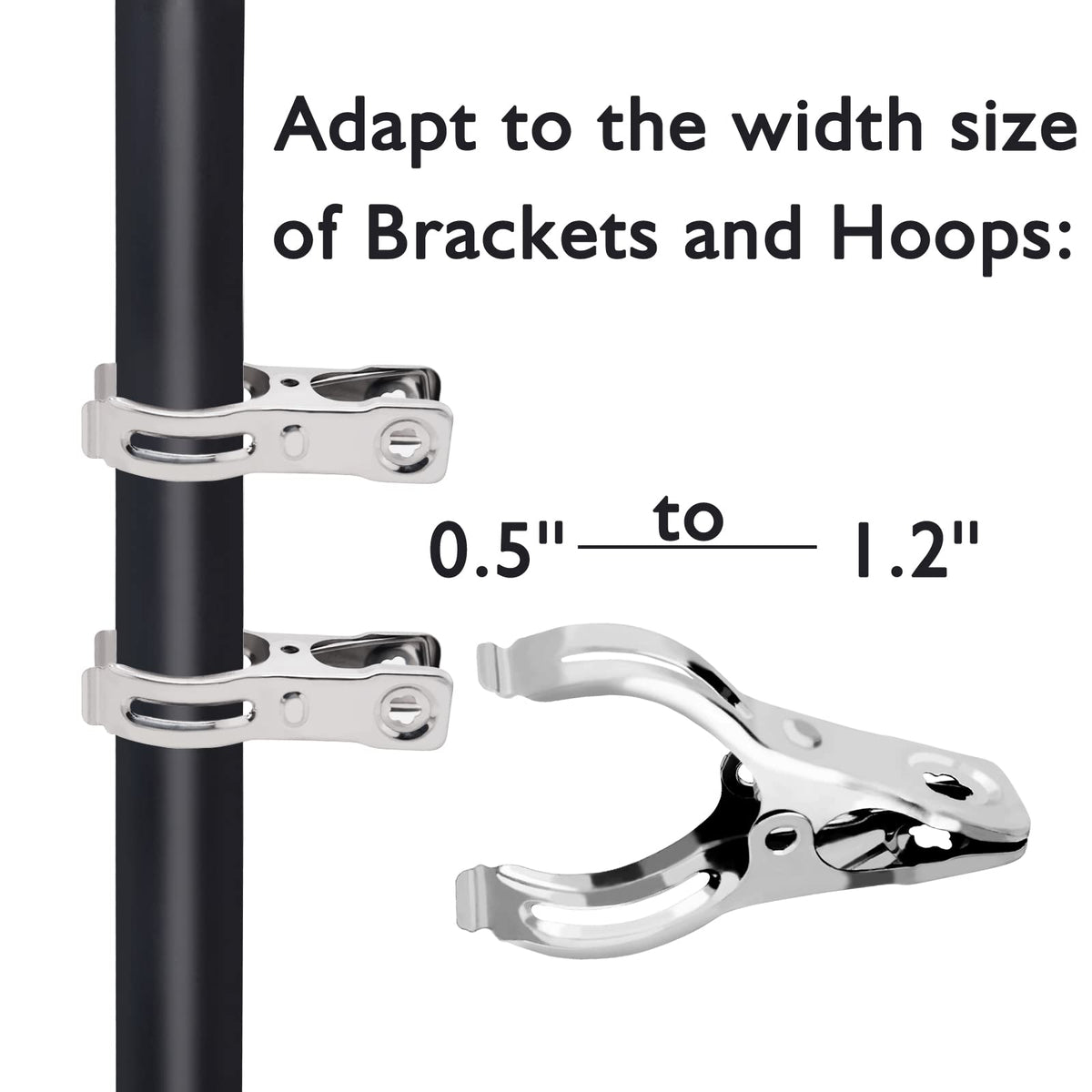 BESTEEL Upgraded 100 PCS Garden Clips, Greenhouse Clamps 100% Stainless Steel Heavy Duty Greenhuose Clips for Netting - Strong Grip to Hold Down Shade Cloth or Plant Cover on Garden Greenhouse Hoops