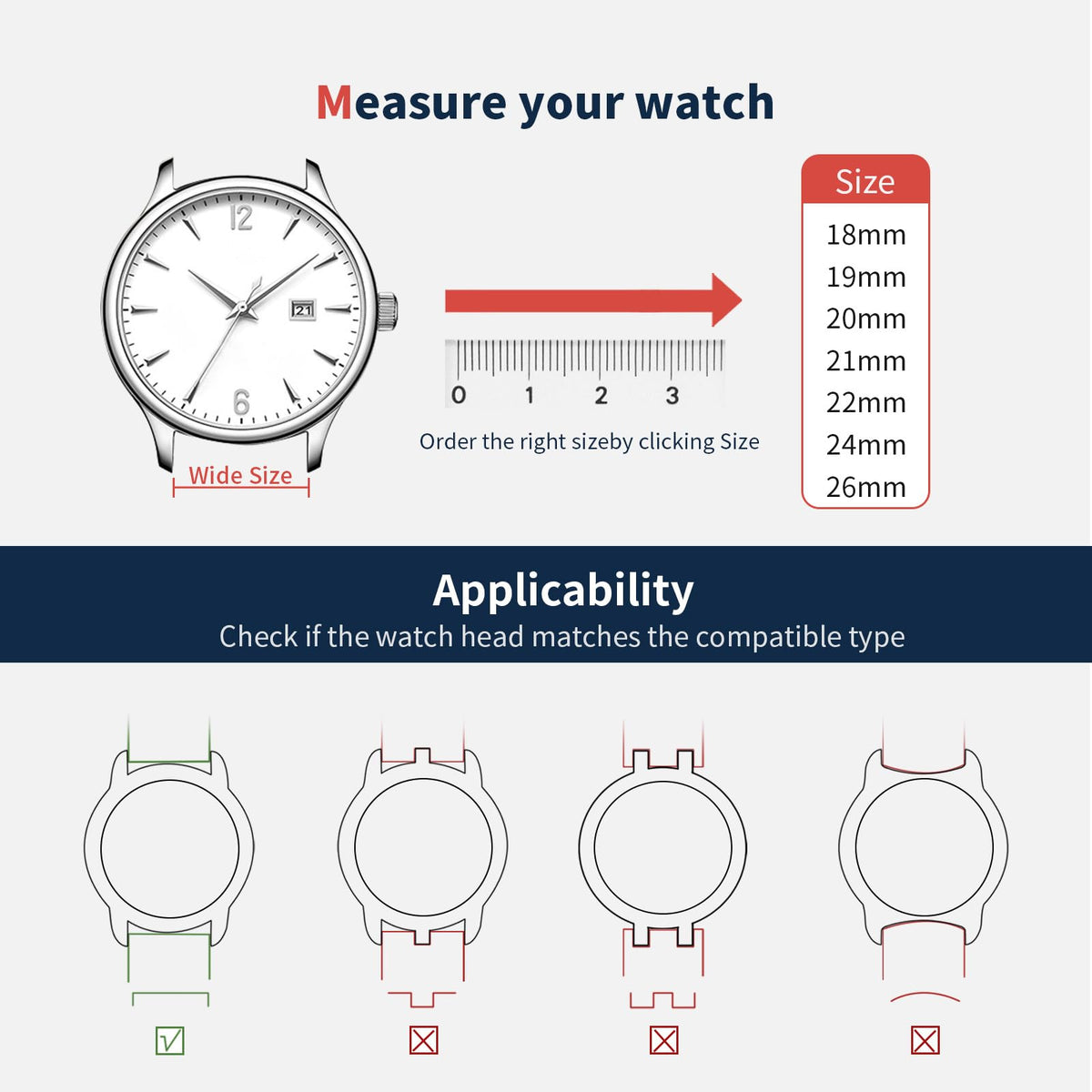 Fullmosa Watch Bands,18mm 19mm 20mm 22mm 24mm Quick Release Leather Watch Band Strap - Burnished Leather Watch Band Vintage Wristband