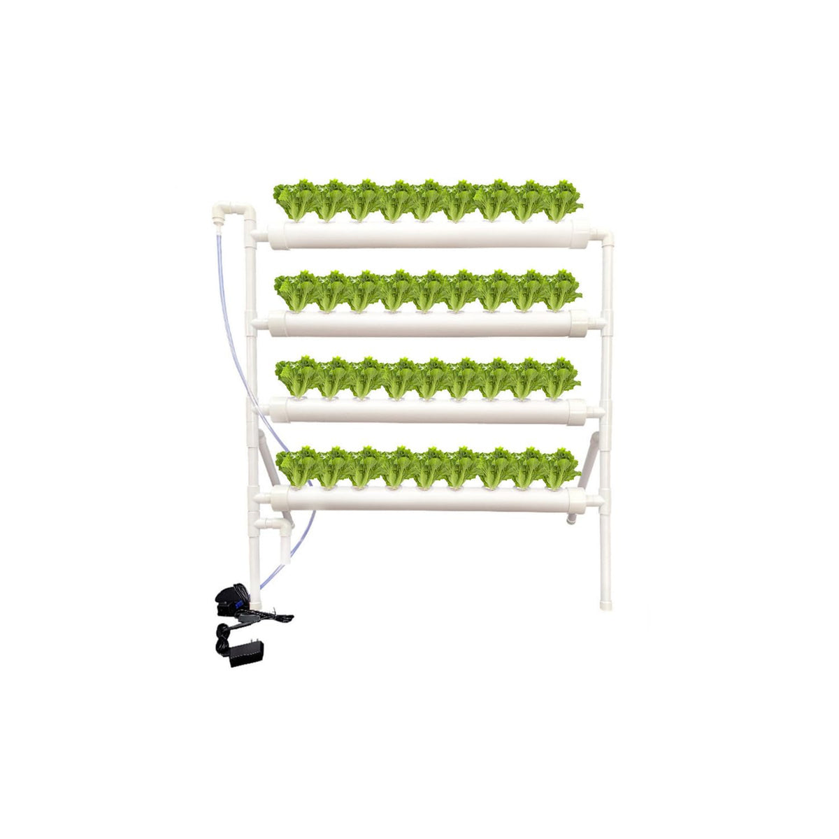 NOVAMART Hydroponic Plant Growing System – 36-Site PVC Indoor Garden Tower with AU/US Plug | Soil-Free Vertical Hydro Grow Kit with Planting Baskets, Sponges & Irrigation Tube | White