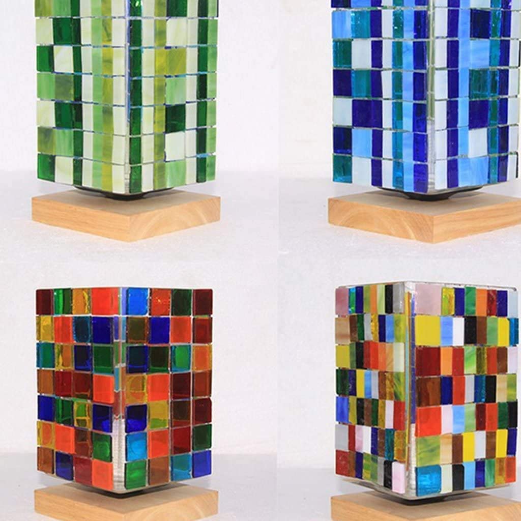 0.7X2.1 CM (0.27X0.82 inch) Stained Glass Strip,Clear Glass Mosaic Pieces DIY Mosaic Tiles Hobbies Art Crafts Material 200g(0.44lb) (Green)