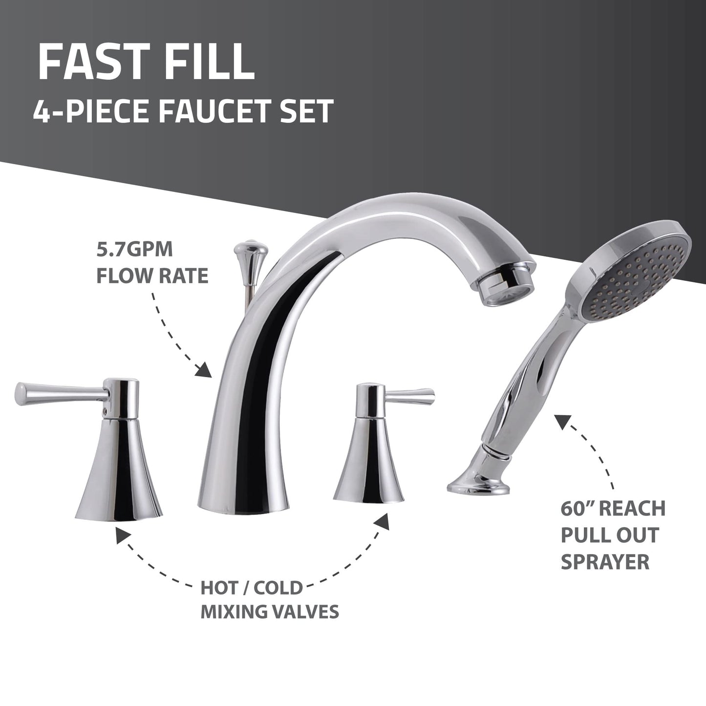 ANZZI Walk-In Tub, 30 x 60 in, Right Drain, Air & Whirlpool Jets, 110V