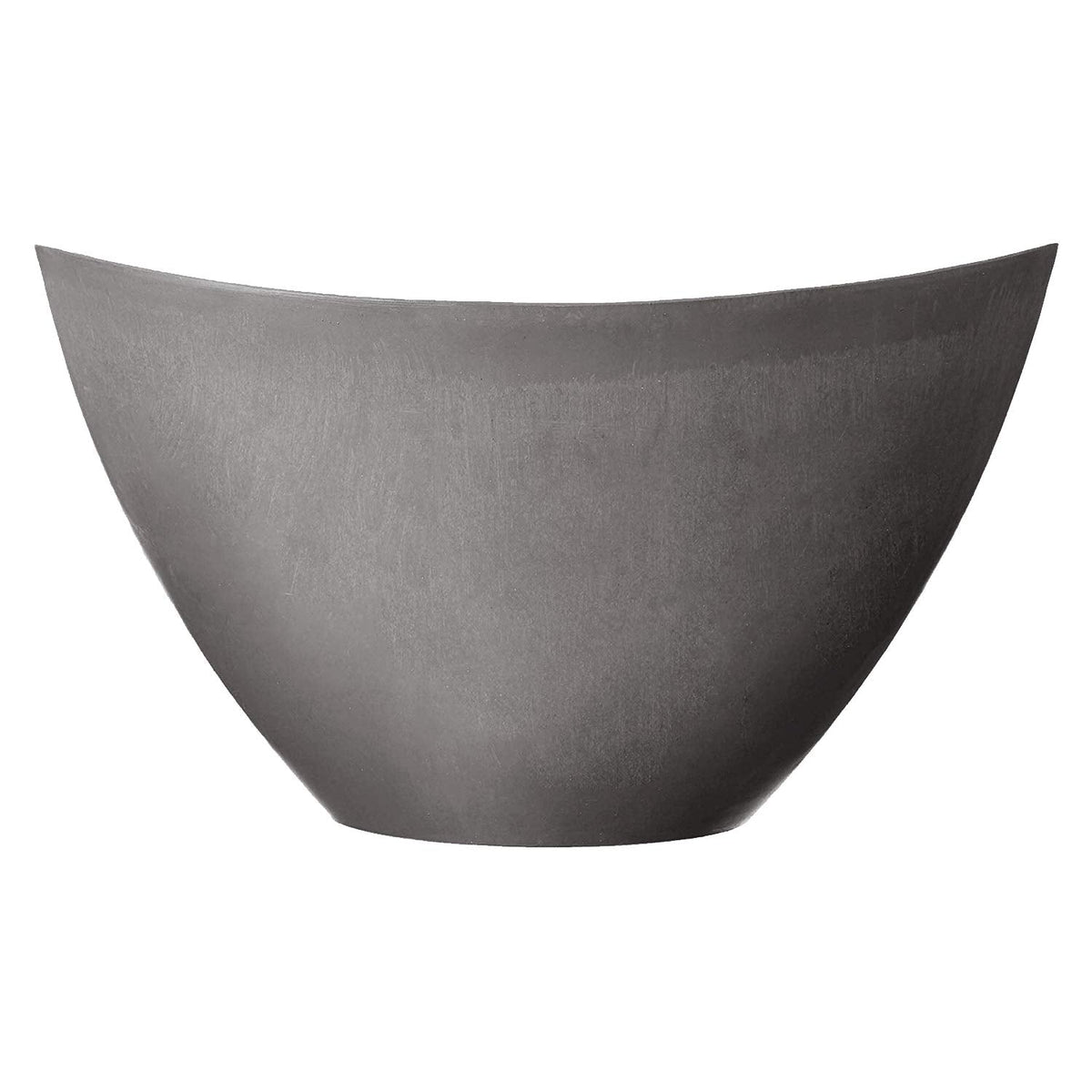 Arcadia Garden Products PSW Pot Collection YB41CT Plastic/Stone/Wood Composite Curved Planter Pot – No Drainage Hole (Drillable), for Indoor and Outdoor Plants and Gardens, 16-inch, Cement Gray