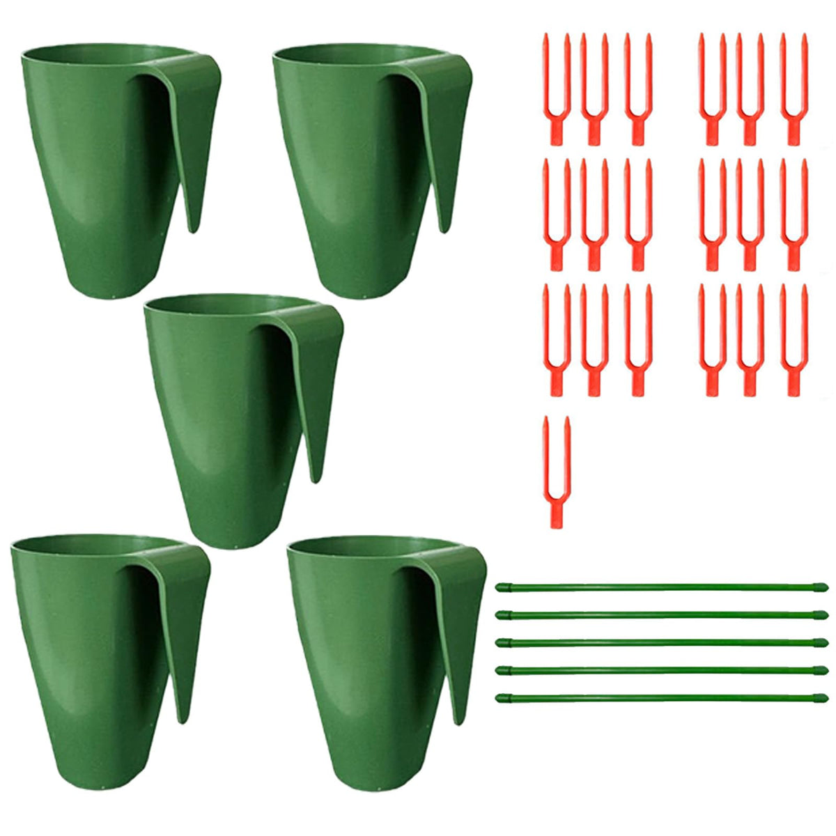 HEIMA STUDIO Strawberry Propagation Cups with Runner Forks, Breathable Plant Starter Pots for Rooting Runners, Greenhouse Seedling Containers for Balcony & Garden, Food Grade with Holes