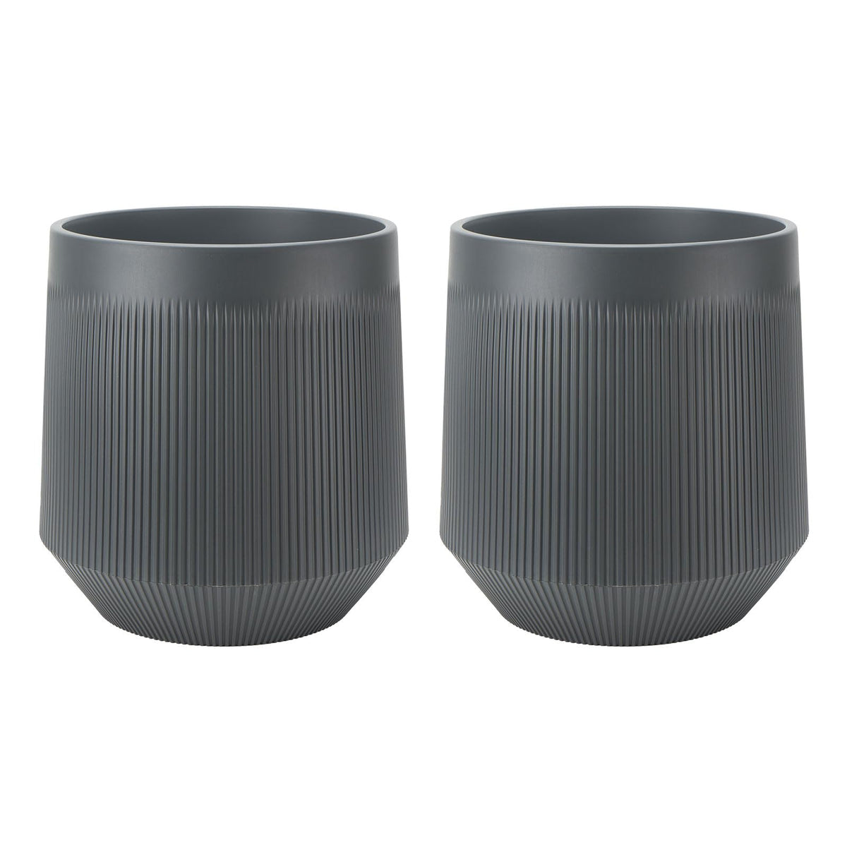Yaghpy Plant Pots，Set of 2 Plastic Large Pots for Indoor Plants,Flower Pots Outdoor Planters with Drainage Hole and Seamless Saucer,(Gray 12Inches)