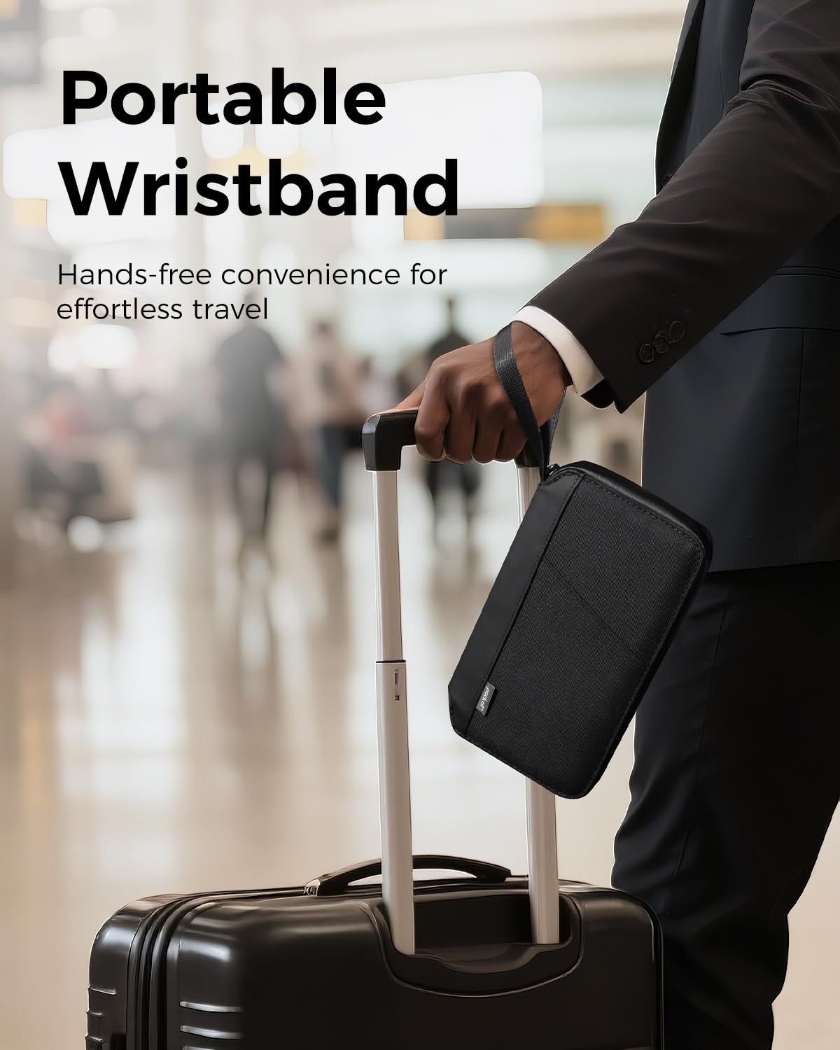 pack all Travel Passport Holder with RFID Blocker, Water-Resistant Passport Wallet with Wrist Strap, Multiple Family Airplane Document Organizer for Cards, Boarding Pass, ID, Cash, Tickets