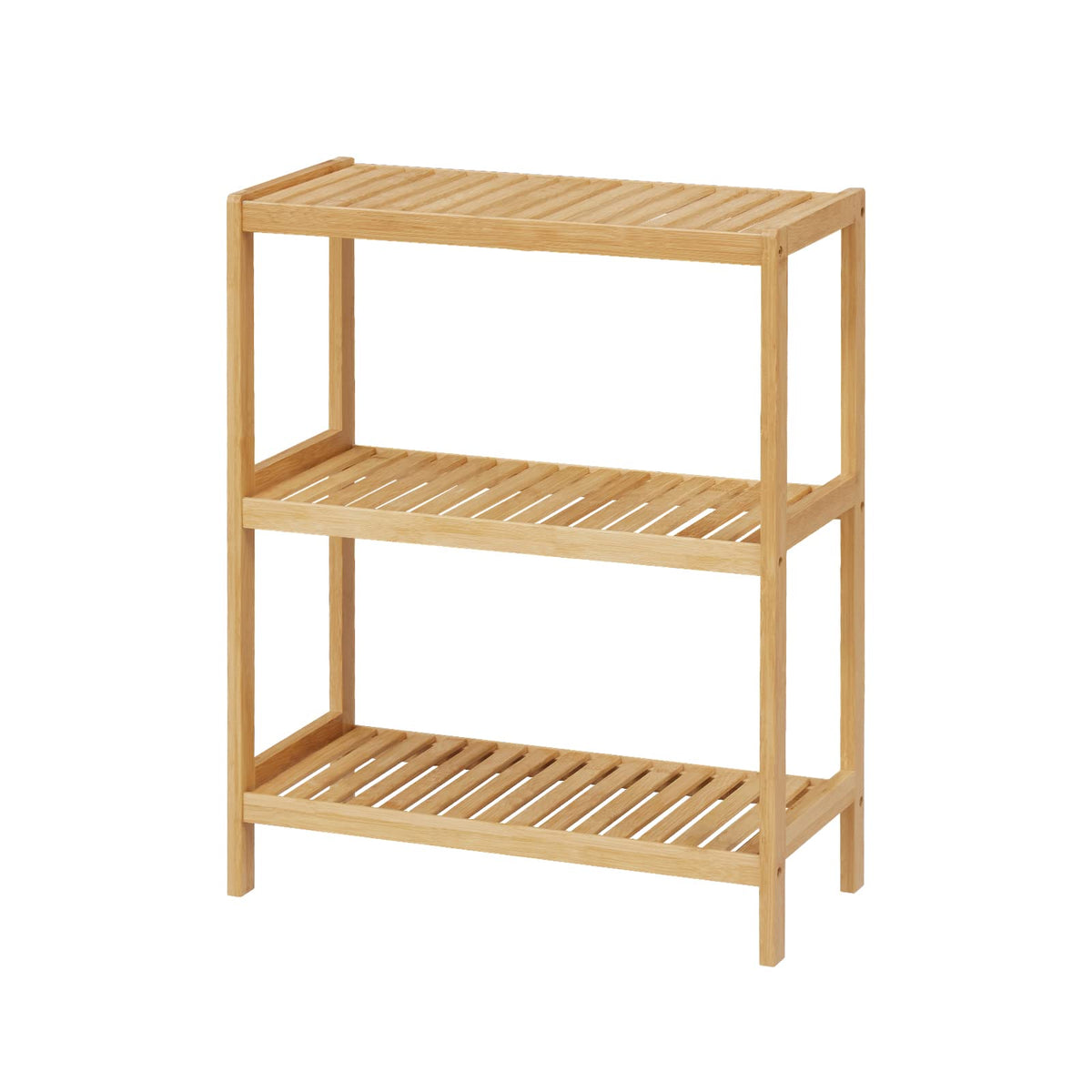 Elepude Bamboo Bathroom Shelf, Stand Utility Storage Shelf Multifunctional Bathroom Kitchen Living Room Holder Plant Flower Stand (3-Tier)