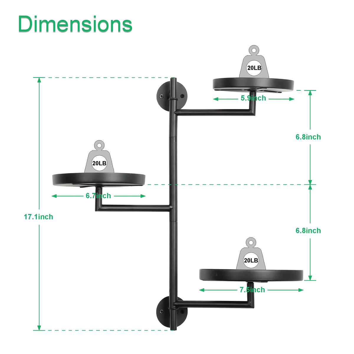 YFFSRJDJ Rotating Window Wall Plant Shelves Stand Holder, 3 Tiered Metal Floating Plant Shelf Hanger Indoor , Window Sill Gifts