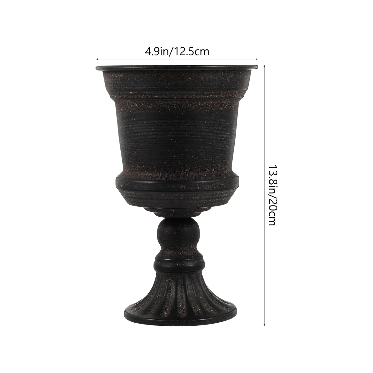 Yardwe Iron Urn Planter, Rustic Metal Flower Pots Decoration Vase for Wedding Party Home Garden Porch Front Door Decoration (Black)