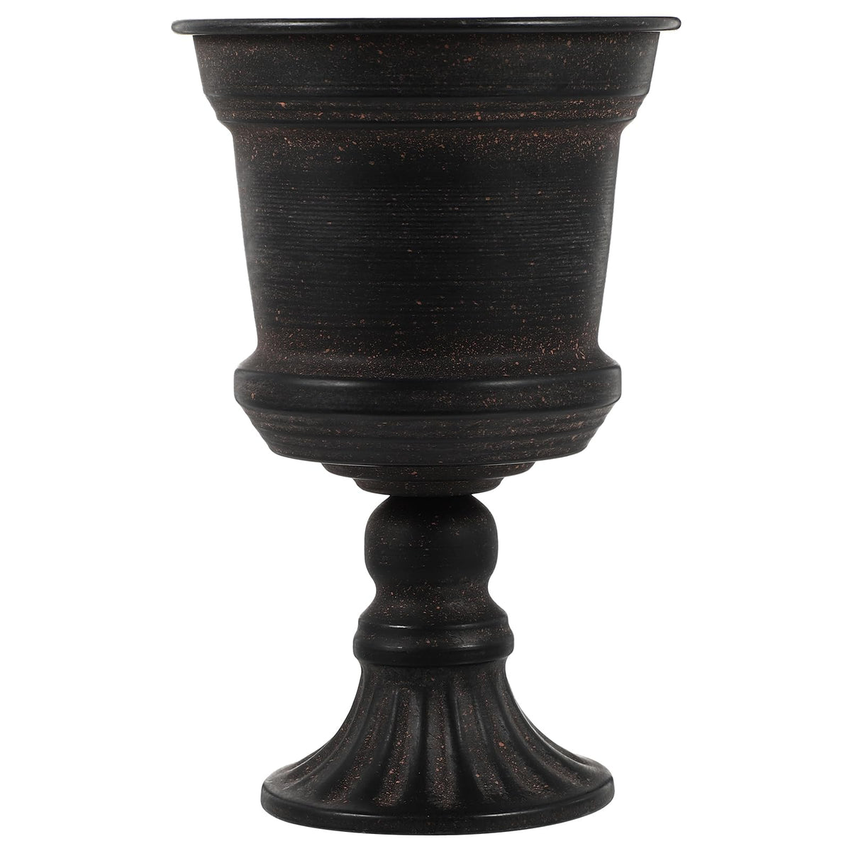 Yardwe Iron Urn Planter, Rustic Metal Flower Pots Decoration Vase for Wedding Party Home Garden Porch Front Door Decoration (Black)