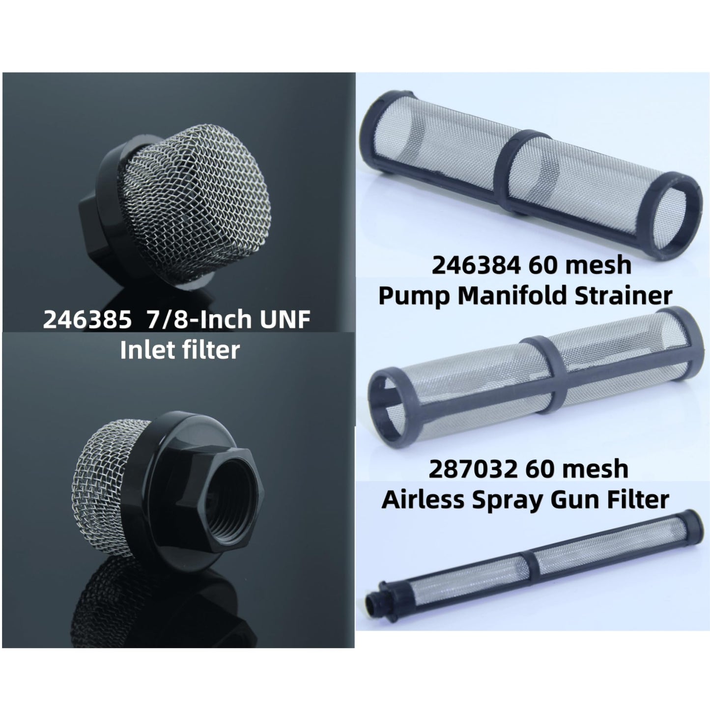 (5+7+7) Airless Spray Filter Set 246385 246384 287032 Compatible with Graco 390 395 490 495 495 595 3400 Airless Sprayer Paint Sprayer Parts,3 Kinds for graco Sprayer Filters and Gun Filter