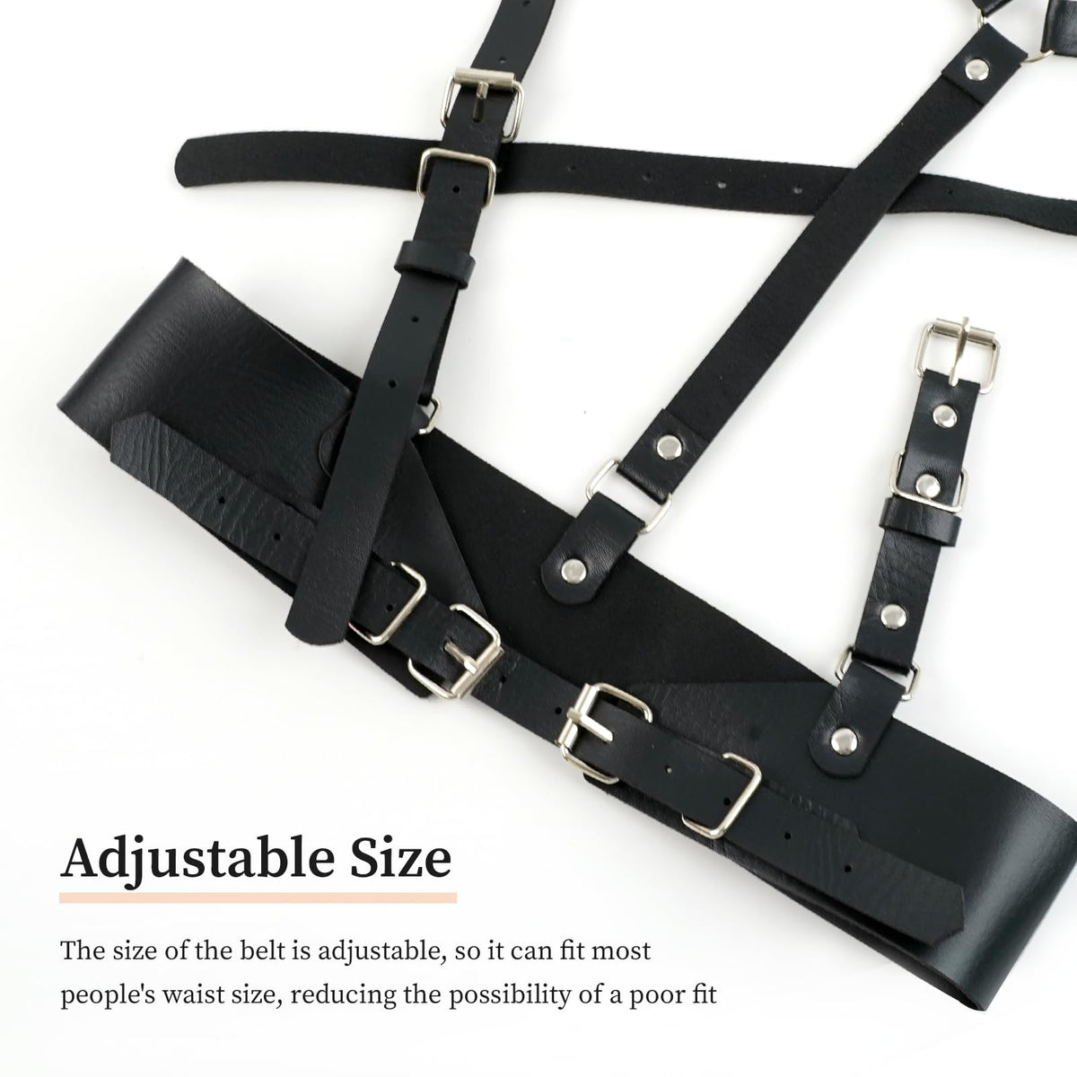 Plus Size Harness Belts for Woman, Black Waist Belt Women Leather Harness Women Goth Belts Gothic Accessories for Woman, Wide Black Womens Fashion Rave Belt Gothic Top Halloween Leather Top Vest