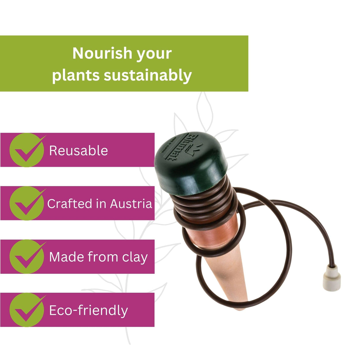 Blumat Classic Self-Watering Stakes - Prevents Overwatering and Underwatering for Healthy Growth While You are Away - Ideal for Indoor Plant Watering, 12 Pack, wo Adapter