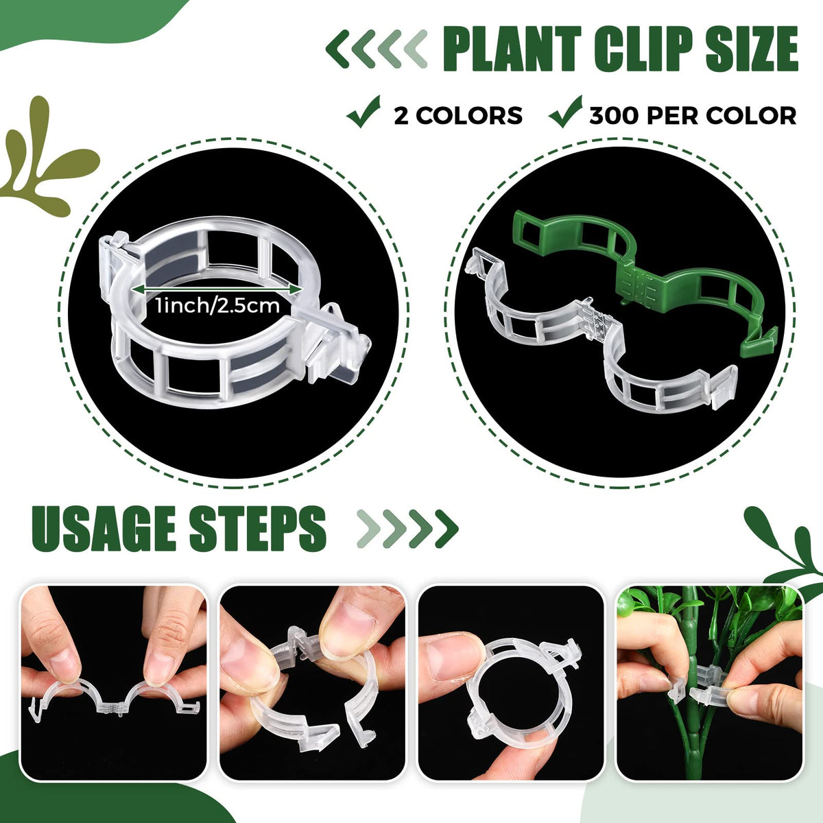 Vesici 600 Pcs Tomato Clips Garden Plant Support Clips for Climbing Plants Plastic Trellis for Climbing Vegetable Grape Vine Cucumber Flower Outdoor Indoor to Grow Upright Makes Healthier