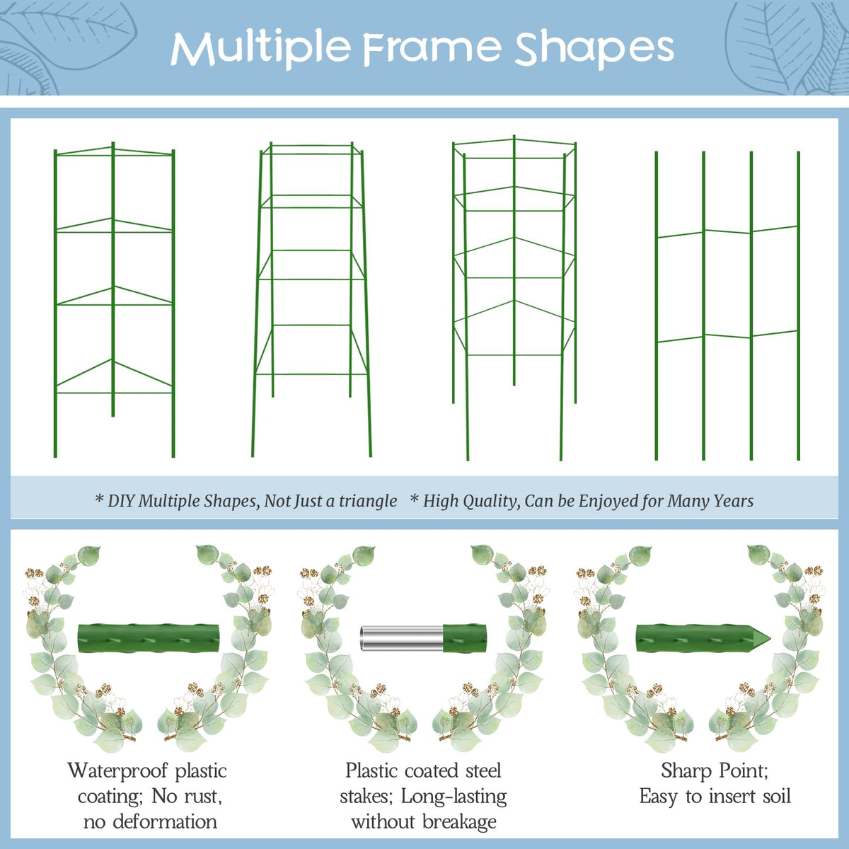 Legigo 6-Pack Tomato Cage for Garden Plant Support- Up to 63inch Garden Stakes Tomato Cage, Tomato Trellis for Potted Plants, Tomato Cages Plant Stakes for Climbing Vegetables Plants Flowers