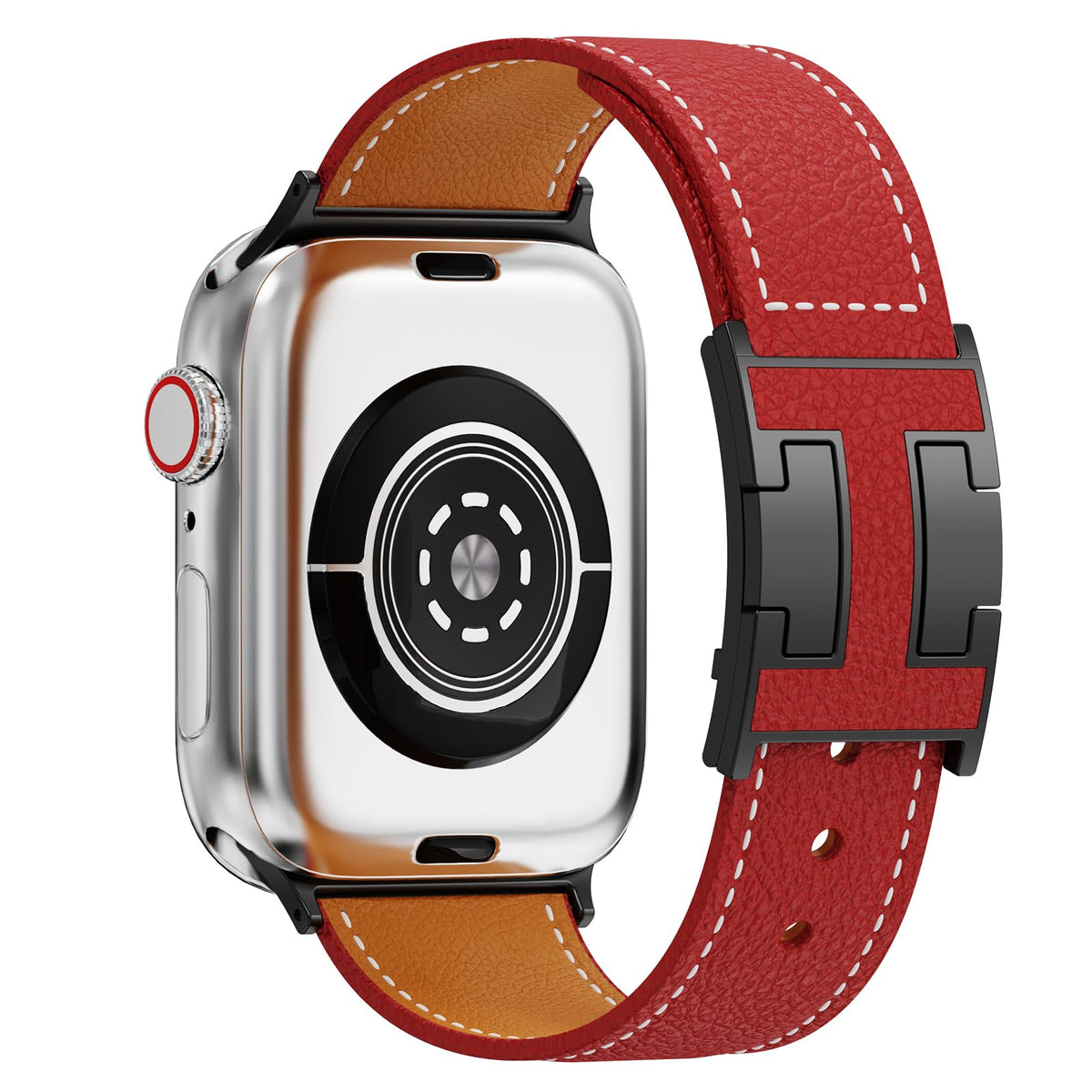 EVIE BAND Leather Stap Compatible with Apple Watch Bands for Women 40mm 42mm 44mm 46mm 38mm 41mm 45mm 49mm Series 11 10 Ultra iWatch Bands Men Magnetic Dreesy Designer Gold Clasp 9 8 7 6 5 4 3 2 1