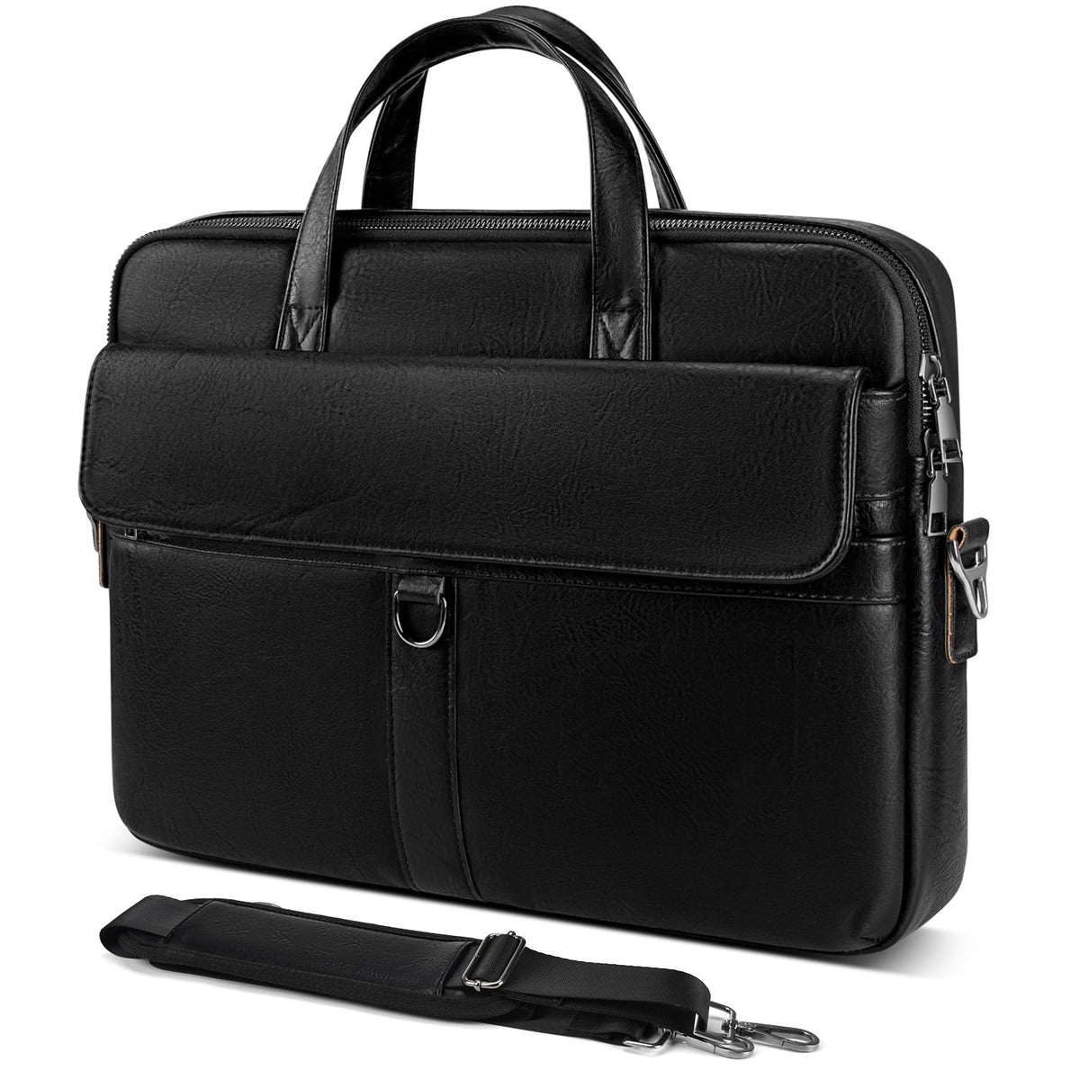 14 inch Laptop Leather Sleeve Bag for 2026-2021 14-inch MacBook Pro M5 A3427 A3434 M4 A3112 M3 A3401, 14" HP Dell Lenovo ASUS Acer Chromebook, Padded Travel Shoulder Accessory Case