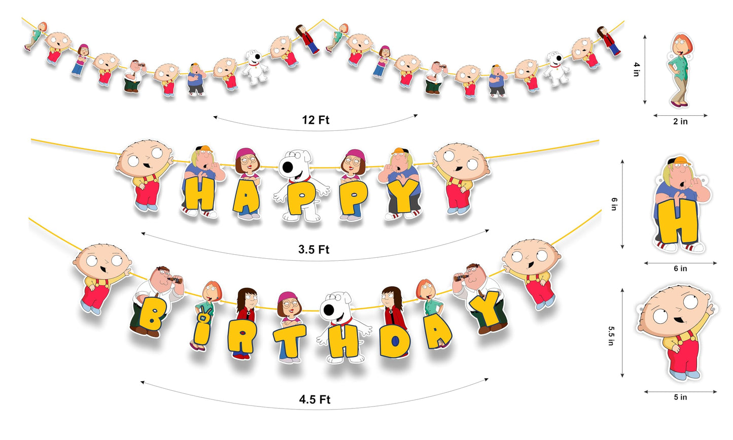 "Stewie Grifin Theme Birthday Party Supplies – Funny Cartoon Baby Character Decorations & Adults – Includes Party Banner, Cake Topper, Cupcake Toppers, & Table Décor for Birthday Celebrations"