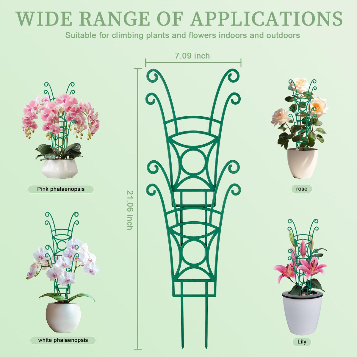 4 Pack Stackable Plant Trellis for Climbing Plants, Indoor/Outdoor Garden Trellis, Plant Support for Vine Ivy Hoya & Houseplants Flower