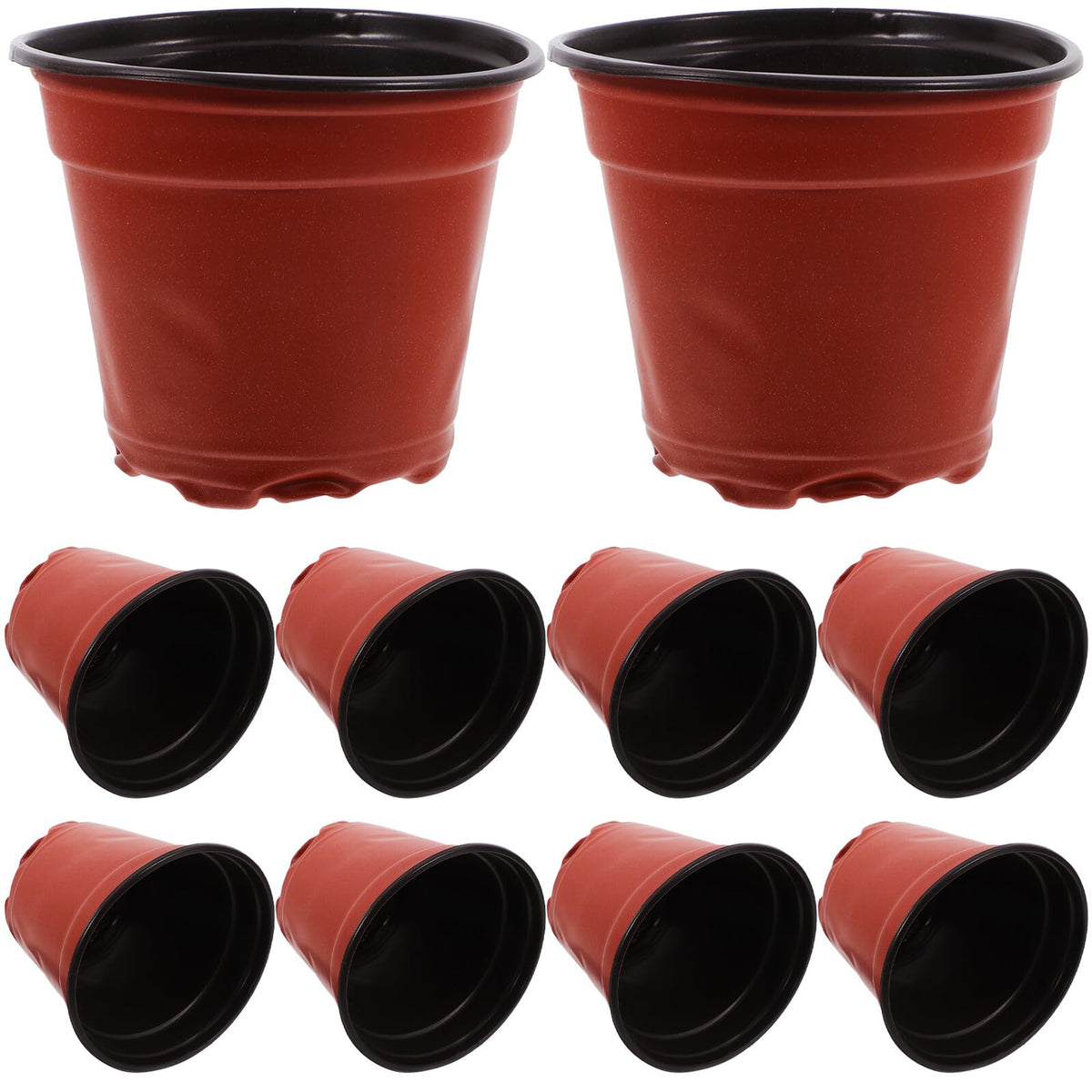 DEARMAMY 100pcs Plastic Strawberry Nursery Pots Seedling Grow Cups with Dual Color Design Thickened Gardening Containers for Indoor and Outdoor Plant Propagation
