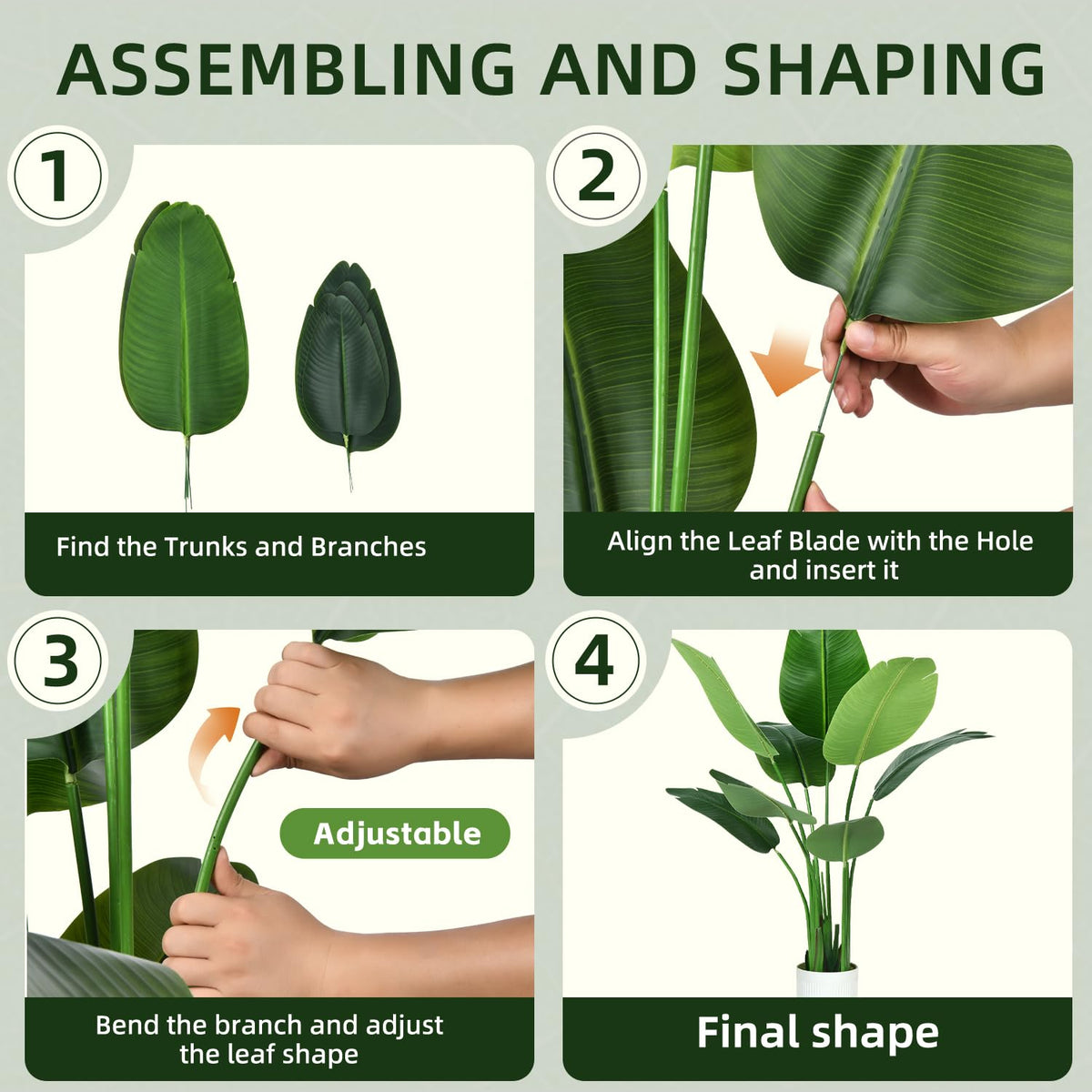 Bird of Paradise Plant Artificial 6ft,Faux Plants Indoor Tall with 12 Trunks - The Perfect Indoor Silk Floor Plant for Home Decor in Living Room, Office, and Bedroom (6FT Bird of Paradise)