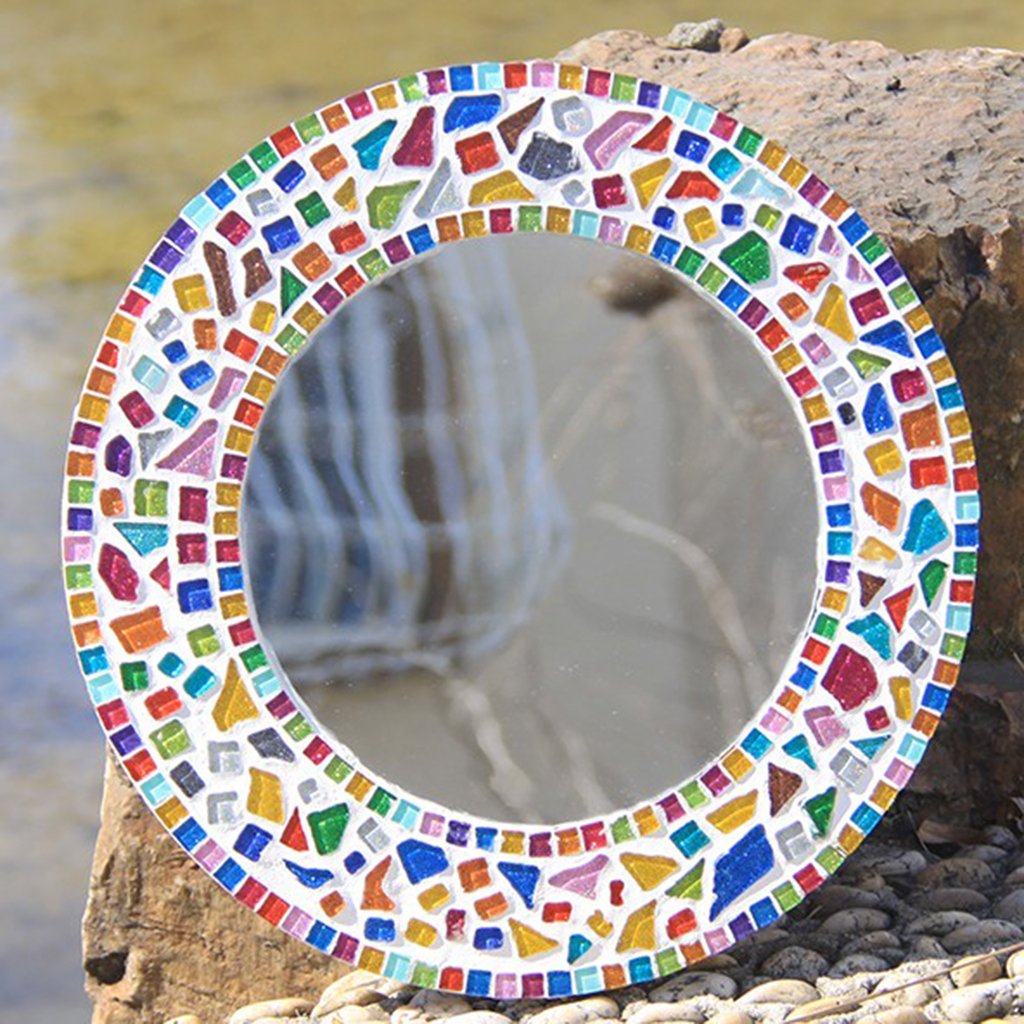 0.7X2.1 CM (0.27X0.82 inch) Stained Glass Strip,Clear Glass Mosaic Pieces DIY Mosaic Tiles Hobbies Art Crafts Material 200g(0.44lb) (Green)