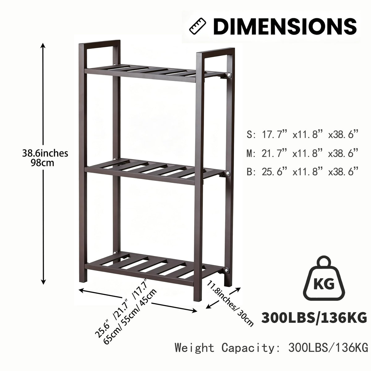 DHYGOTFUR 3-Tier Aluminum Plant Stand, Lightweight Heavy-Duty Plant Shelf, Waterproof Rustproof Multi-Use Storage Rack for Indoor Outdoor, Patio Garden Balcony Bathroom Organizer