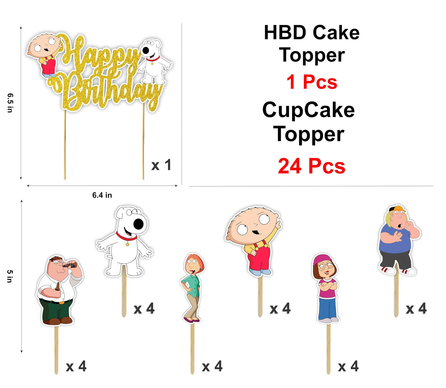 "Stewie Grifin Theme Birthday Party Supplies – Funny Cartoon Baby Character Decorations & Adults – Includes Party Banner, Cake Topper, Cupcake Toppers, & Table Décor for Birthday Celebrations"