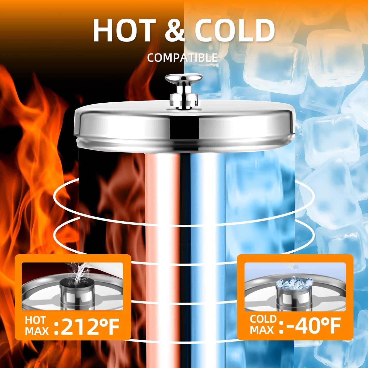 1 Gallon Commercial Beverage Dispenser with Centre Ice Core and Stand Drip Trays Stainless Steel Cold Drink Dispenser for Parties Pub Cafeteria Restaurant Home Hotel (silver, three head)