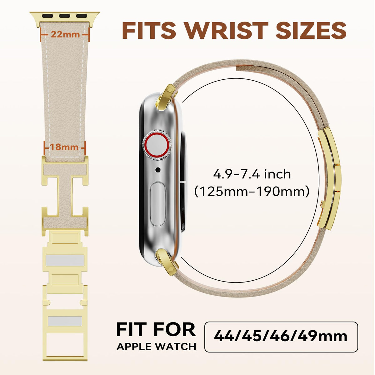 EVIE BAND Leather Stap Compatible with Apple Watch Bands for Women 40mm 42mm 44mm 46mm 38mm 41mm 45mm 49mm Series 11 10 Ultra iWatch Bands Men Magnetic Dreesy Designer Gold Clasp 9 8 7 6 5 4 3 2 1