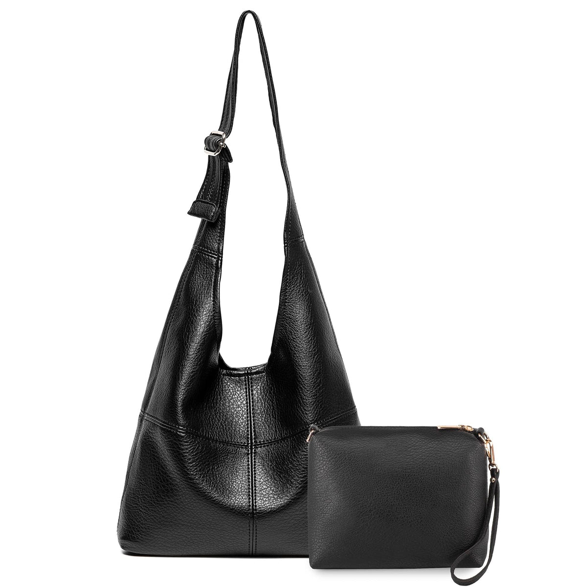 Montana West Hobo Bags for Women Ultra Soft Foldable Shoulder Bag Purse with Coin Purse,MWC2-122BK