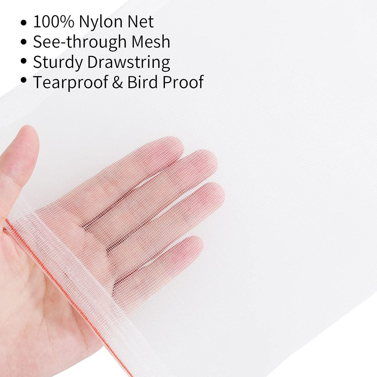 Kikhope 50 Pcs Fruit Protection Bags, 12"x8" Mesh Netting Barrier Bags, Garden Plant Fruits Flower Protect Bag, Garden Netting Bag for Protecting Your Plant Fruits Flower Vegetable