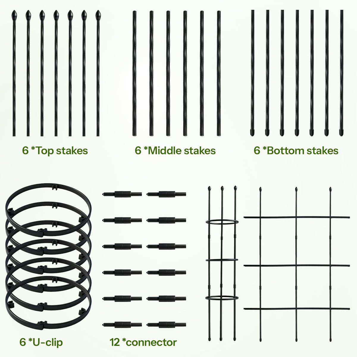 2 Pack Garden Trellis, 47" Trellis for Potted Plants, Tomato Cages, Plant Cages & Supports for Vines Crop, Plant Trellis for Climbing Plants Indoor Outdoor,Flower, Vines, Vegetable, Pots