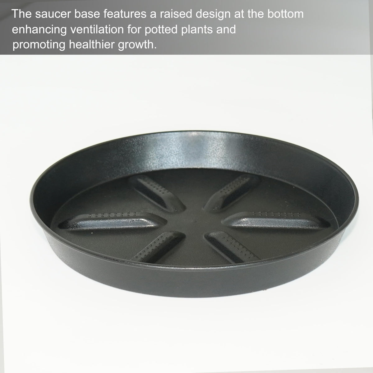NIMYAU Plant Saucer 10 Inch 4 Pack Thick, Raised Center for Optimal Drainage Plant Saucers, Durable Plastic Drip Tray for Indoor & Outdoor Plants