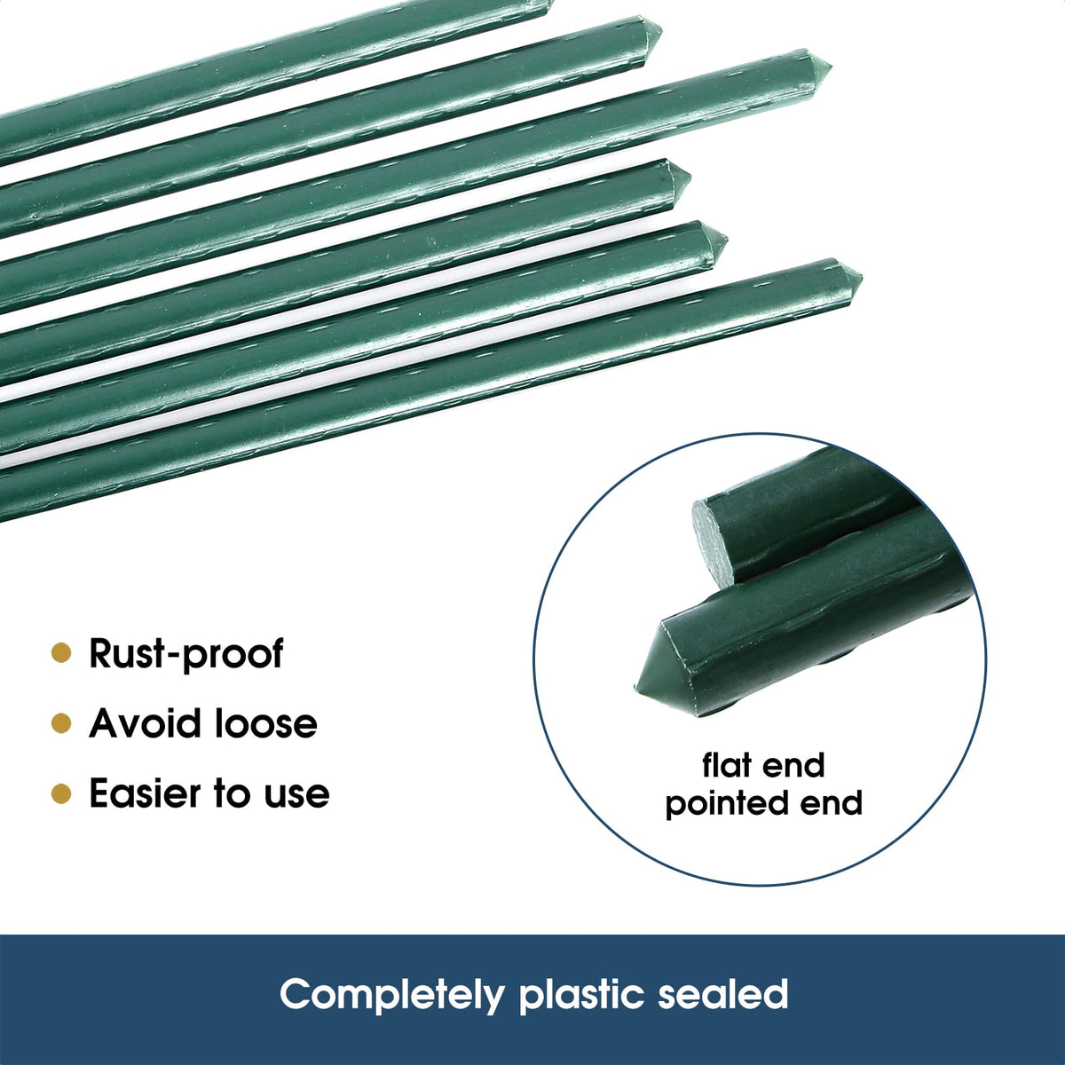 NANOPRETTY Garden Stakes 4FT Tomato Stakes for Outdoor Plant Support, 0.43 inch Diameter Plant Stake Sticks for Beans Potted Climbing Plants Gardening Supplies 20 Pack